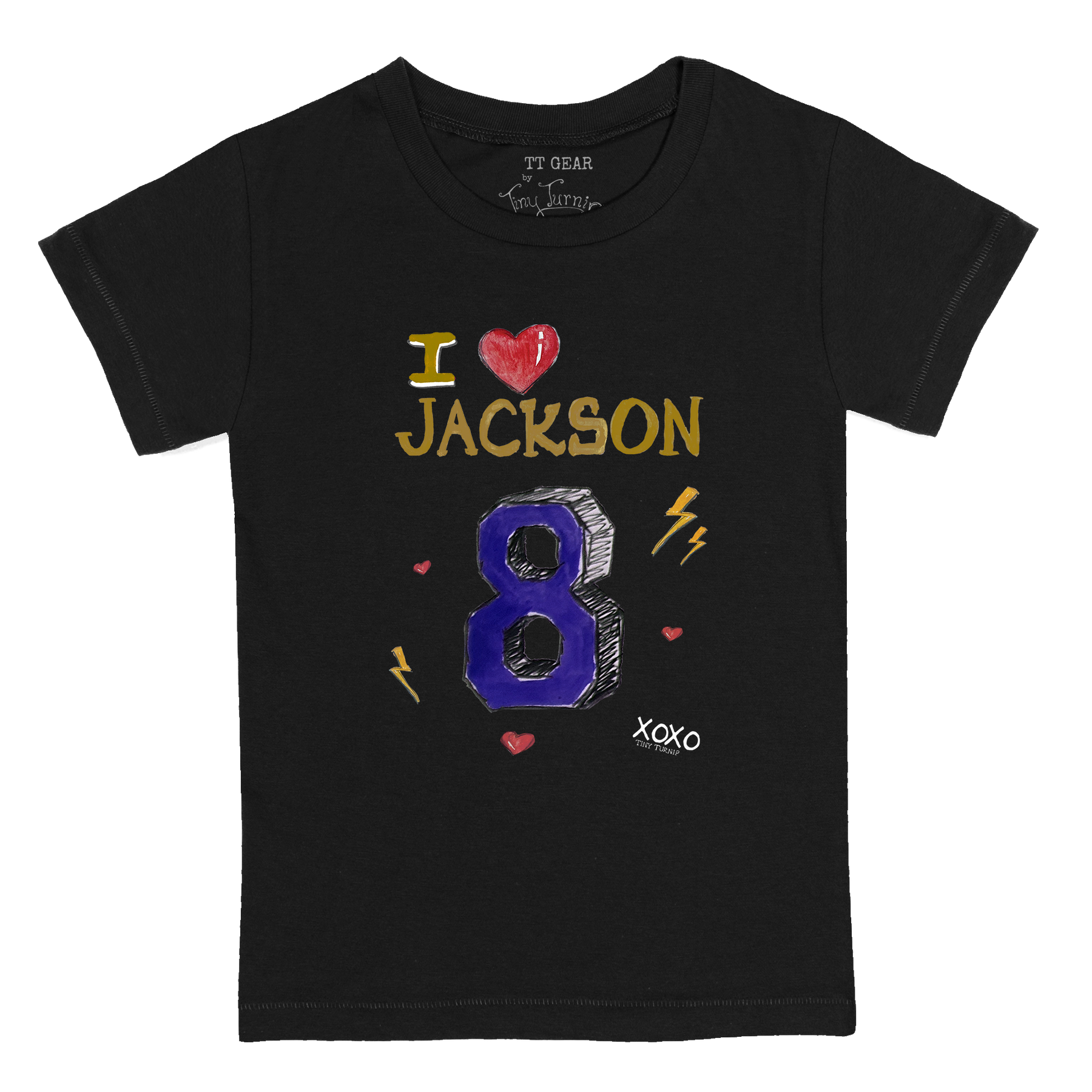 VIP I Heart Player w/ Name, Number - Kid's Tee Shirt - Tiny Turnip