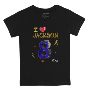VIP I Heart Player w/ Name, Number - Kid's Tee Shirt - Tiny Turnip