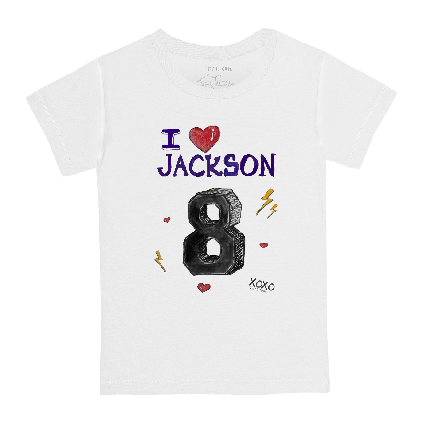 VIP I Heart Player w/ Name, Number - Kid's Tee Shirt - Tiny Turnip