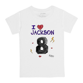 VIP I Heart Player w/ Name, Number - Kid's Tee Shirt - Tiny Turnip