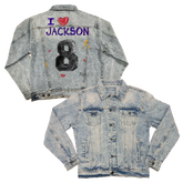 VIP I Heart Player w/ Name, Number - Boyfriend Denim Jacket - Tiny Turnip