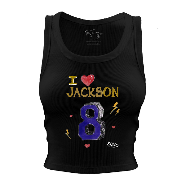 VIP I Heart Player w/ Name, Number - Crop Tank - Tiny Turnip