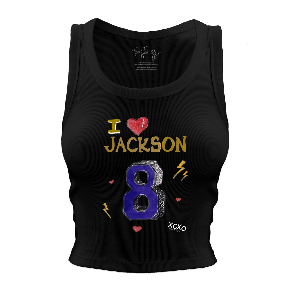 VIP I Heart Player w/ Name, Number - Crop Tank - Tiny Turnip