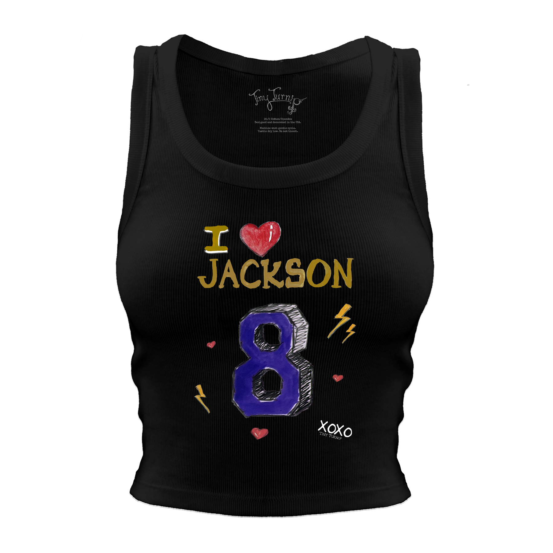 VIP I Heart Player w/ Name, Number - Crop Tank - Tiny Turnip