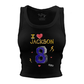 VIP I Heart Player w/ Name, Number - Crop Tank - Tiny Turnip