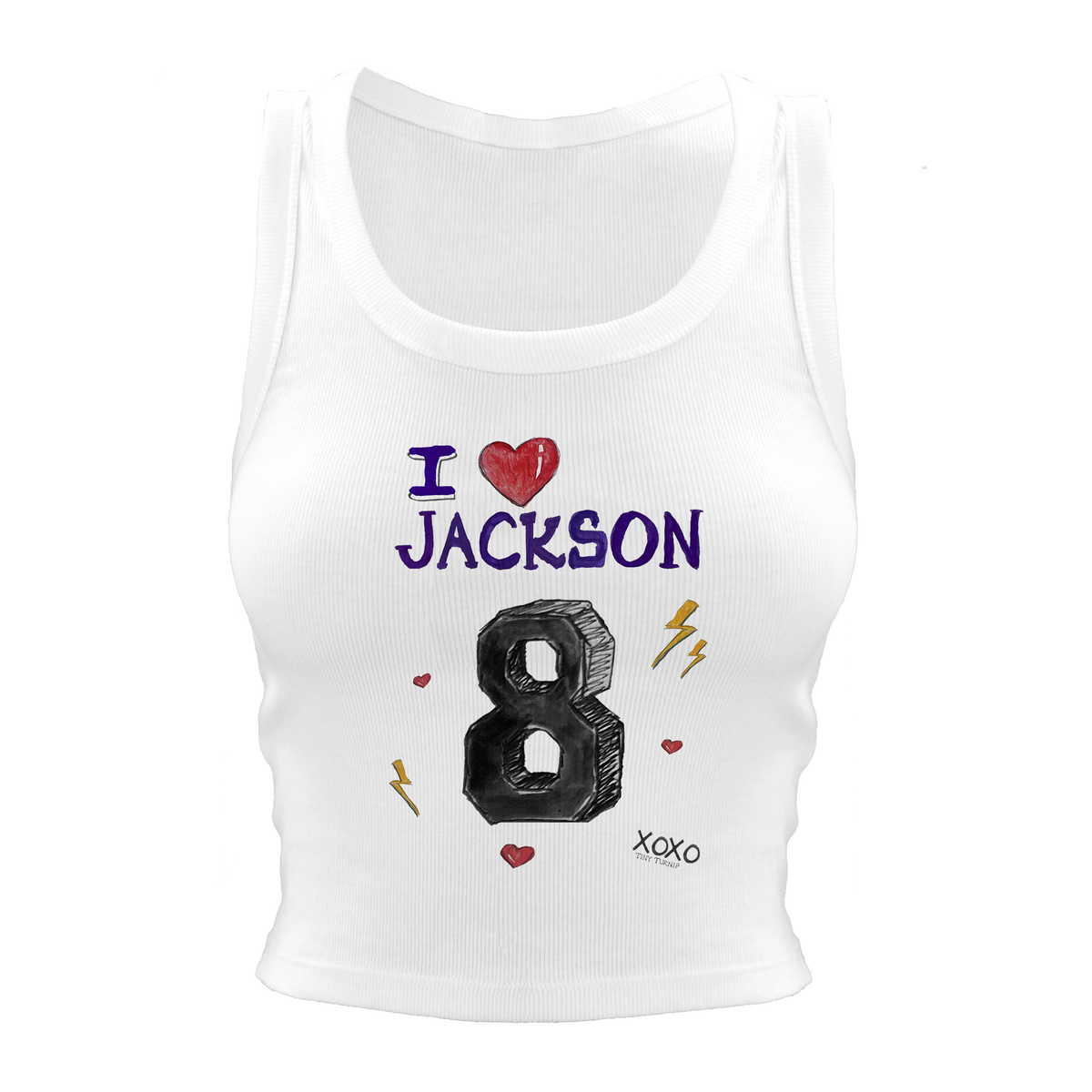 VIP I Heart Player w/ Name, Number - Crop Tank - Tiny Turnip