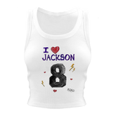 VIP I Heart Player w/ Name, Number - Crop Tank - Tiny Turnip