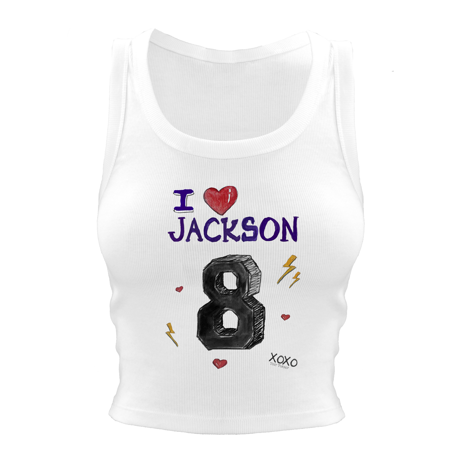 VIP I Heart Player w/ Name, Number - Crop Tank - Tiny Turnip