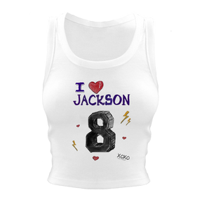 VIP I Heart Player w/ Name, Number - Crop Tank - Tiny Turnip
