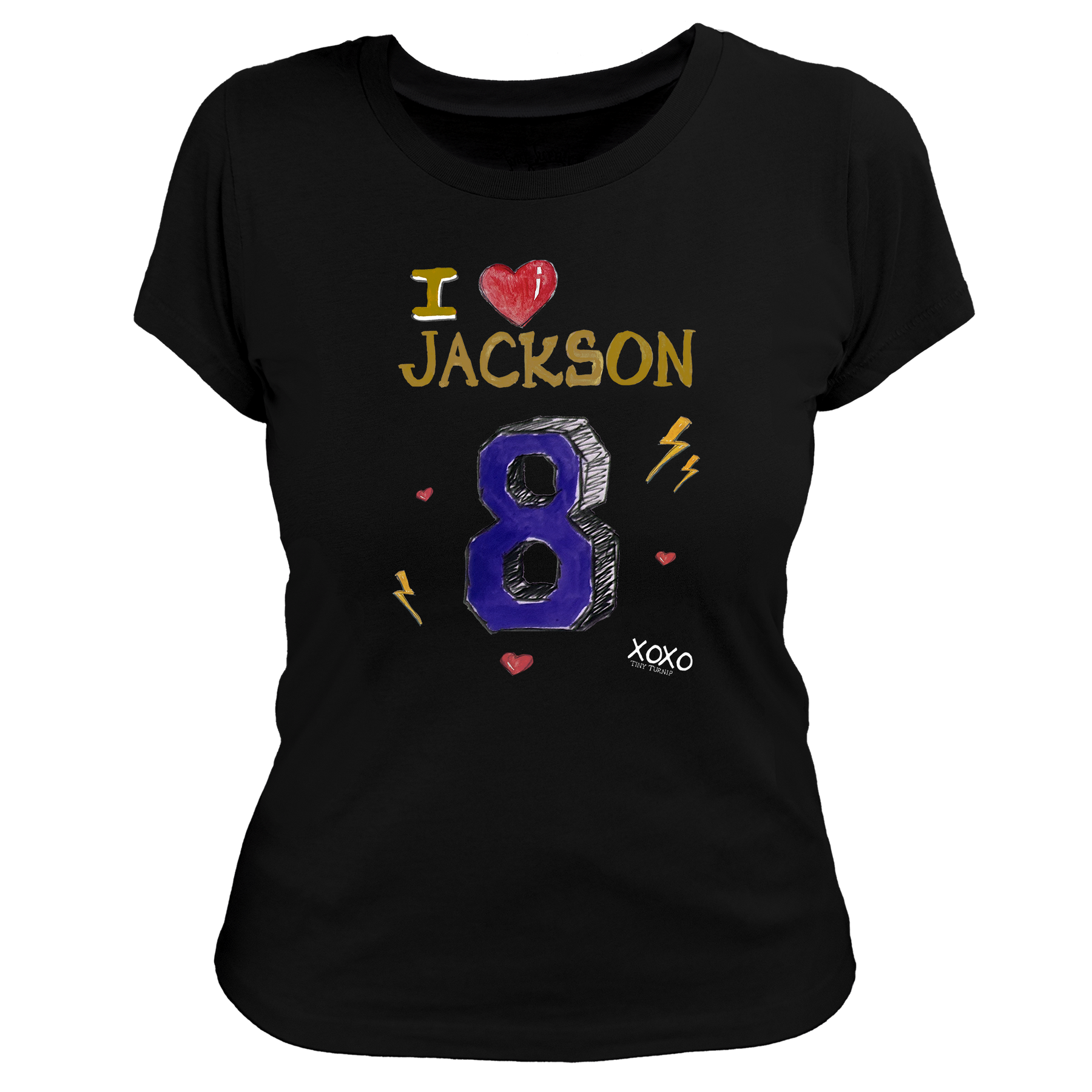 VIP I Heart Player w/ Name, Number - Women's Tee Shirt - Tiny Turnip