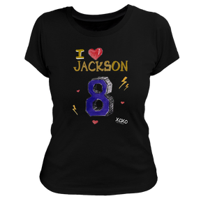 VIP I Heart Player w/ Name, Number - Women's Tee Shirt - Tiny Turnip