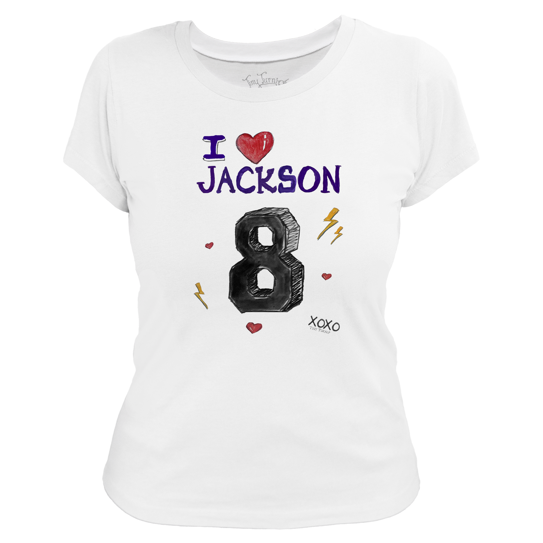 VIP I Heart Player w/ Name, Number - Women's Tee Shirt - Tiny Turnip