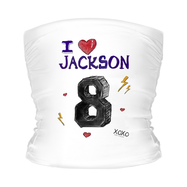 VIP I Heart Player w/ Name, Number - Tube Top - Tiny Turnip
