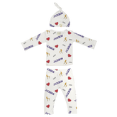 VIP I Heart Player w/ Name - Long Sleeve Layette Set - Tiny Turnip