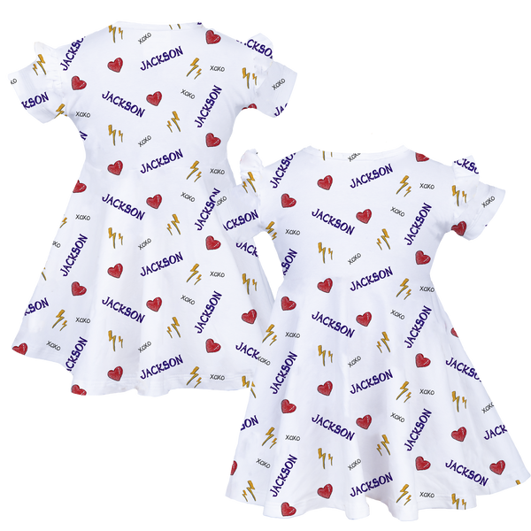 VIP I Heart Player w/ Name - Molly Dress - Tiny Turnip