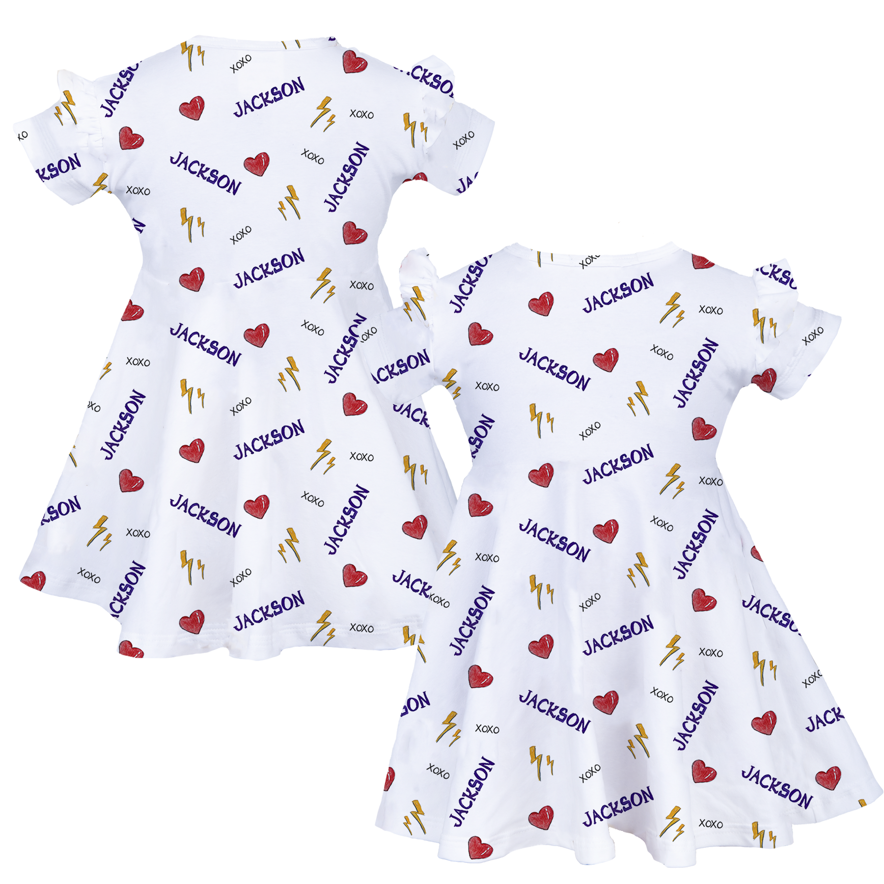 VIP I Heart Player w/ Name - Molly Dress - Tiny Turnip