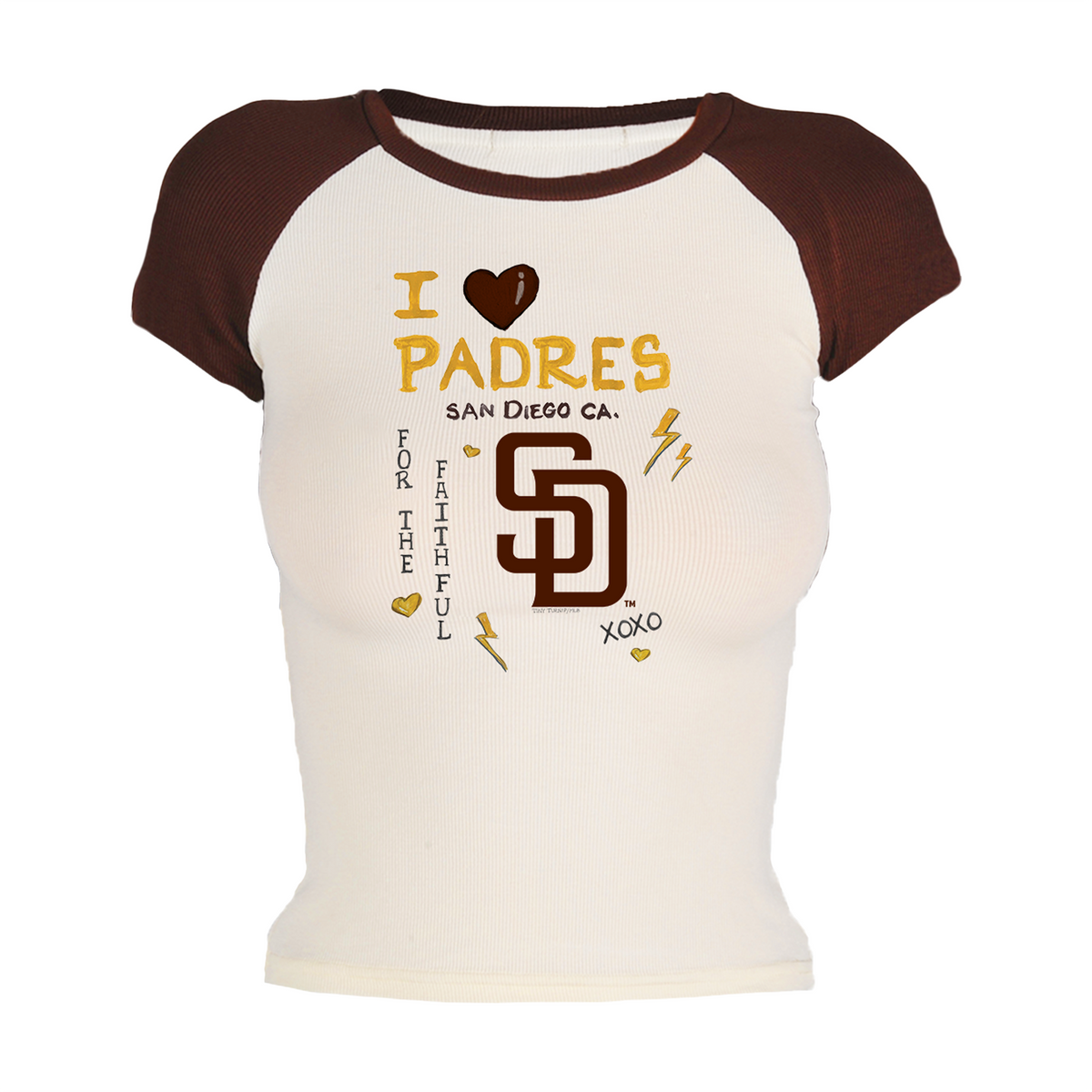 I Heart Padres Roxy Raglan Short Sleeve - Tiny Turnip
