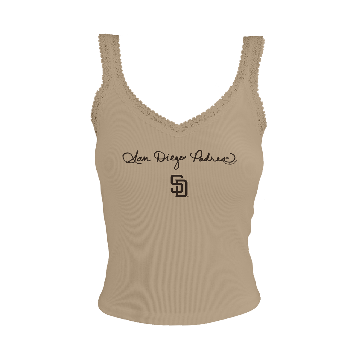San Diego Padres Logo Script Lace Tank– Tiny Turnip