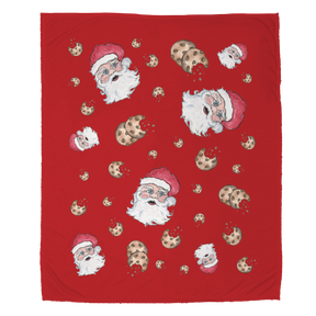 Santa Cookie Velveteen Plush Blanket