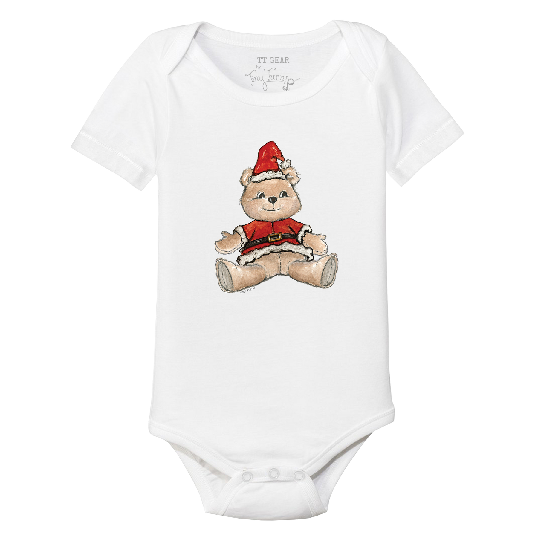 Santa Teddy Short Sleeve Snapper