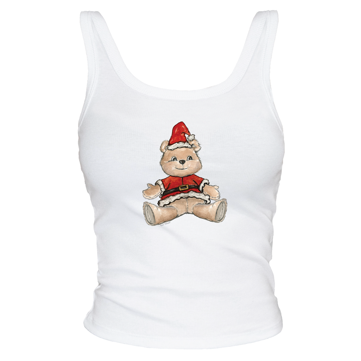 Santa Teddy Ribbed Tank