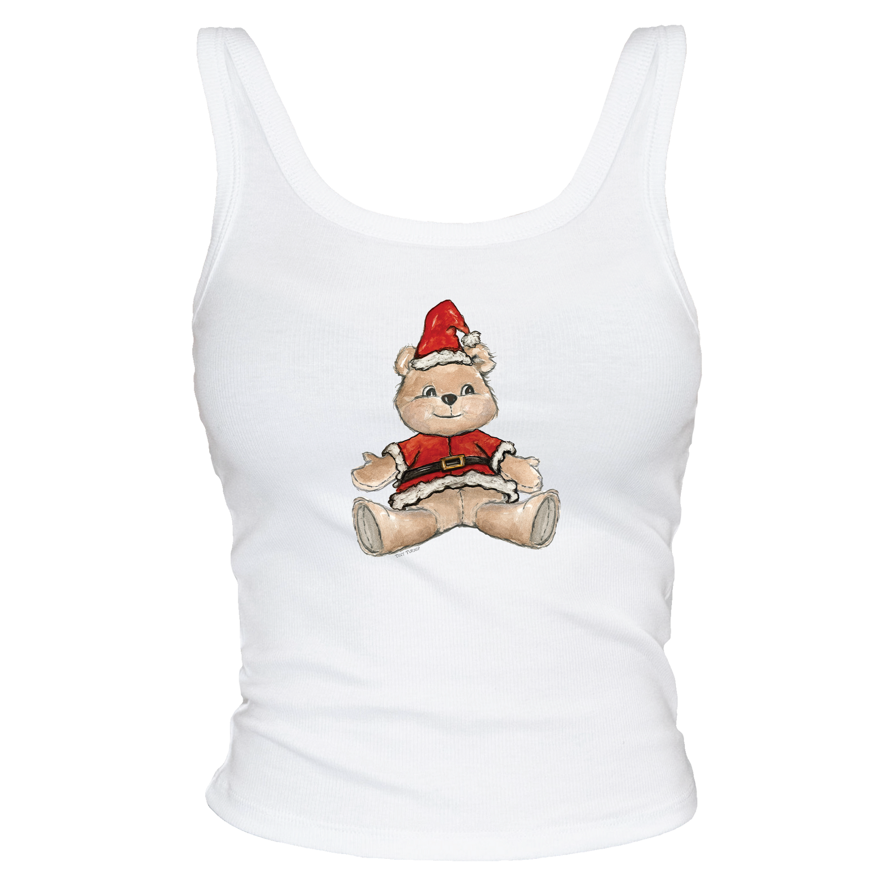 Santa Teddy Ribbed Tank