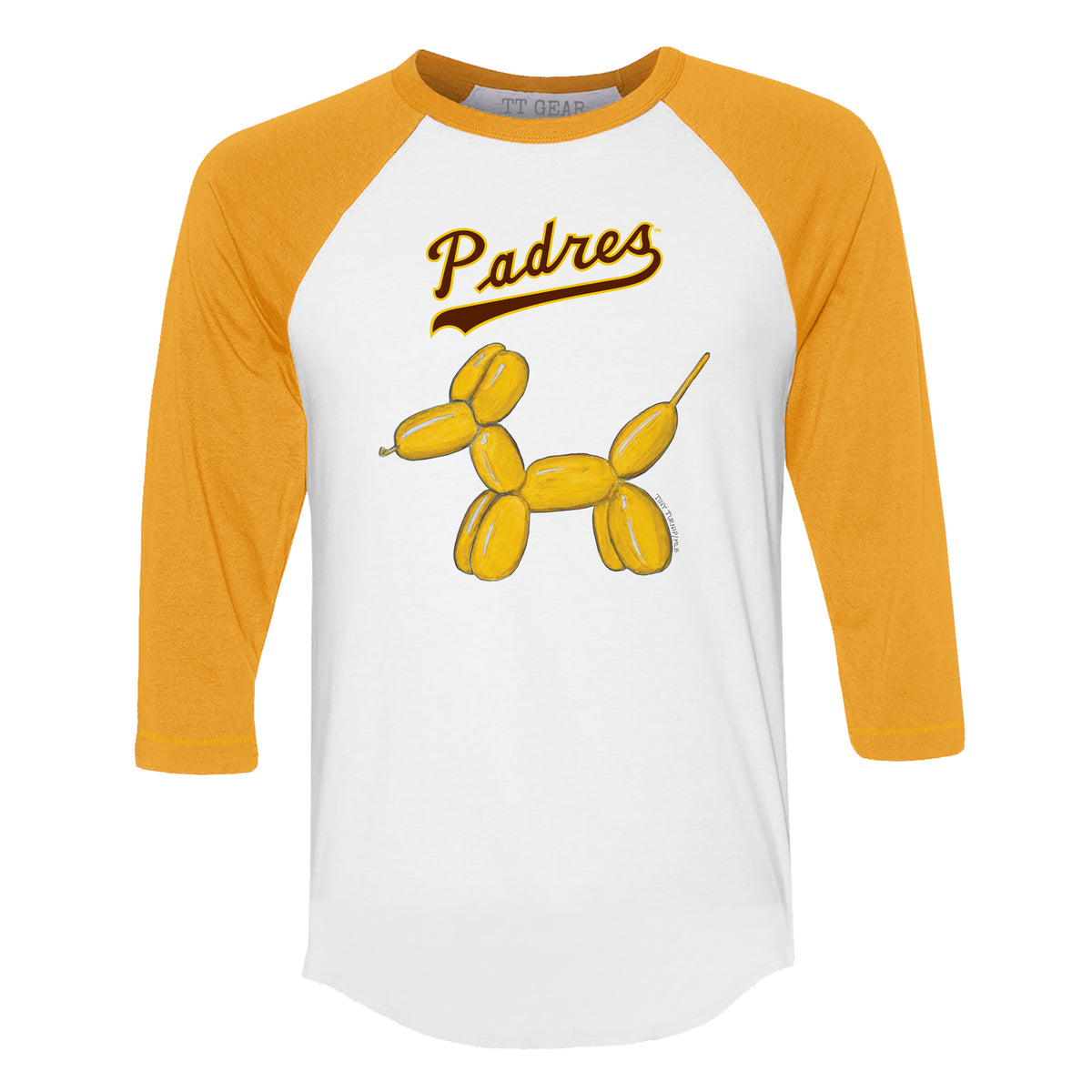 San Diego Padres Balloon Dog 3/4 Gold Sleeve Raglan