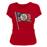 San Diego Padres Baseball Flag Women's Tee Shirt