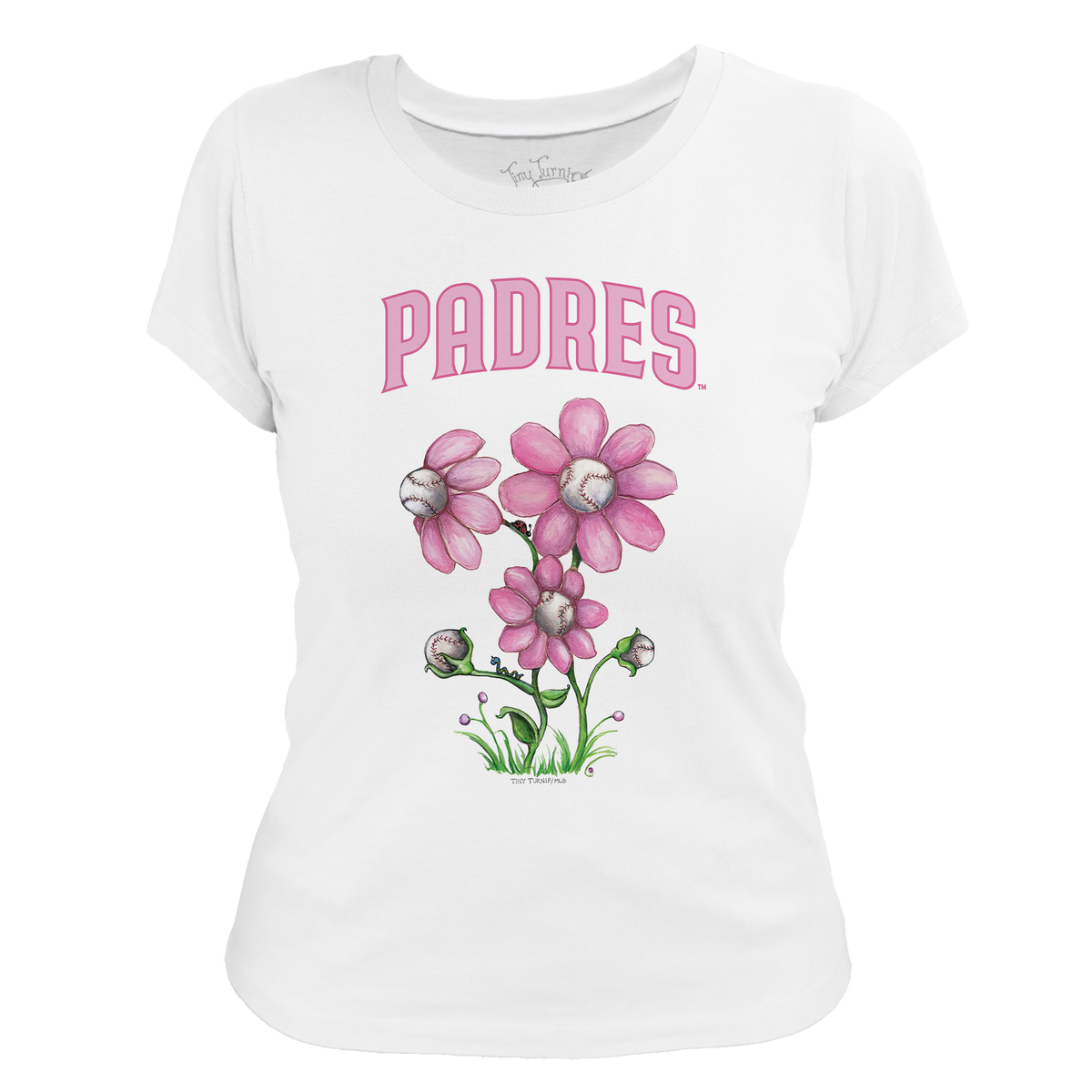 San Diego Padres Blooming Baseballs Tee Shirt