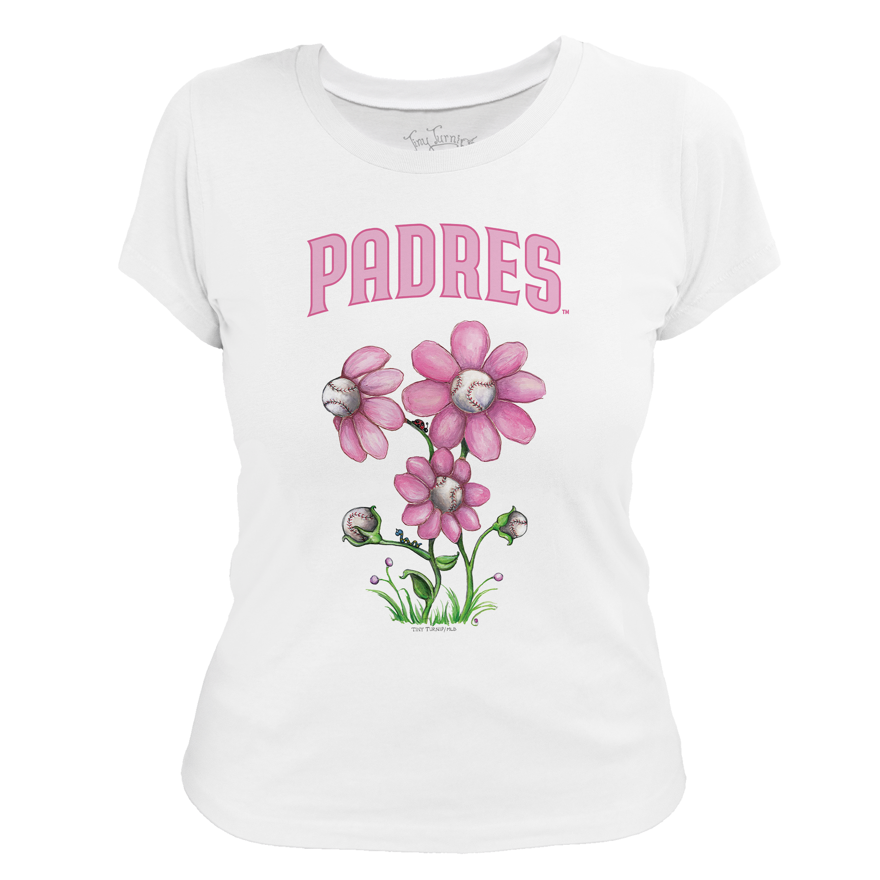 San Diego Padres Blooming Baseballs Tee Shirt