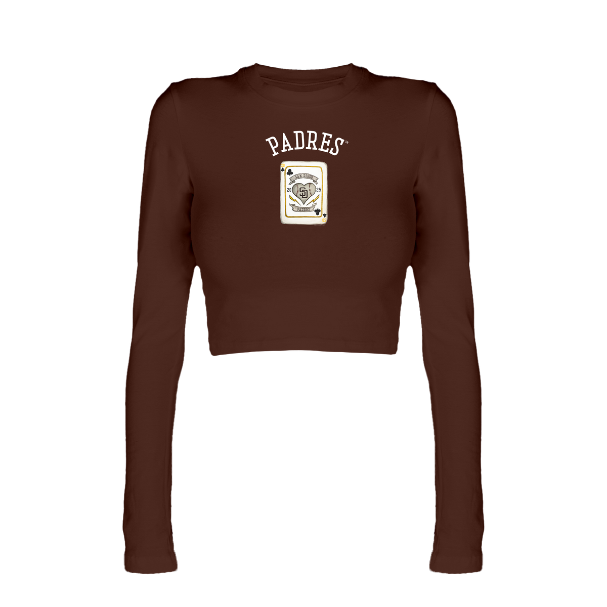 San Diego Padres Card Candice Crop Long Sleeve