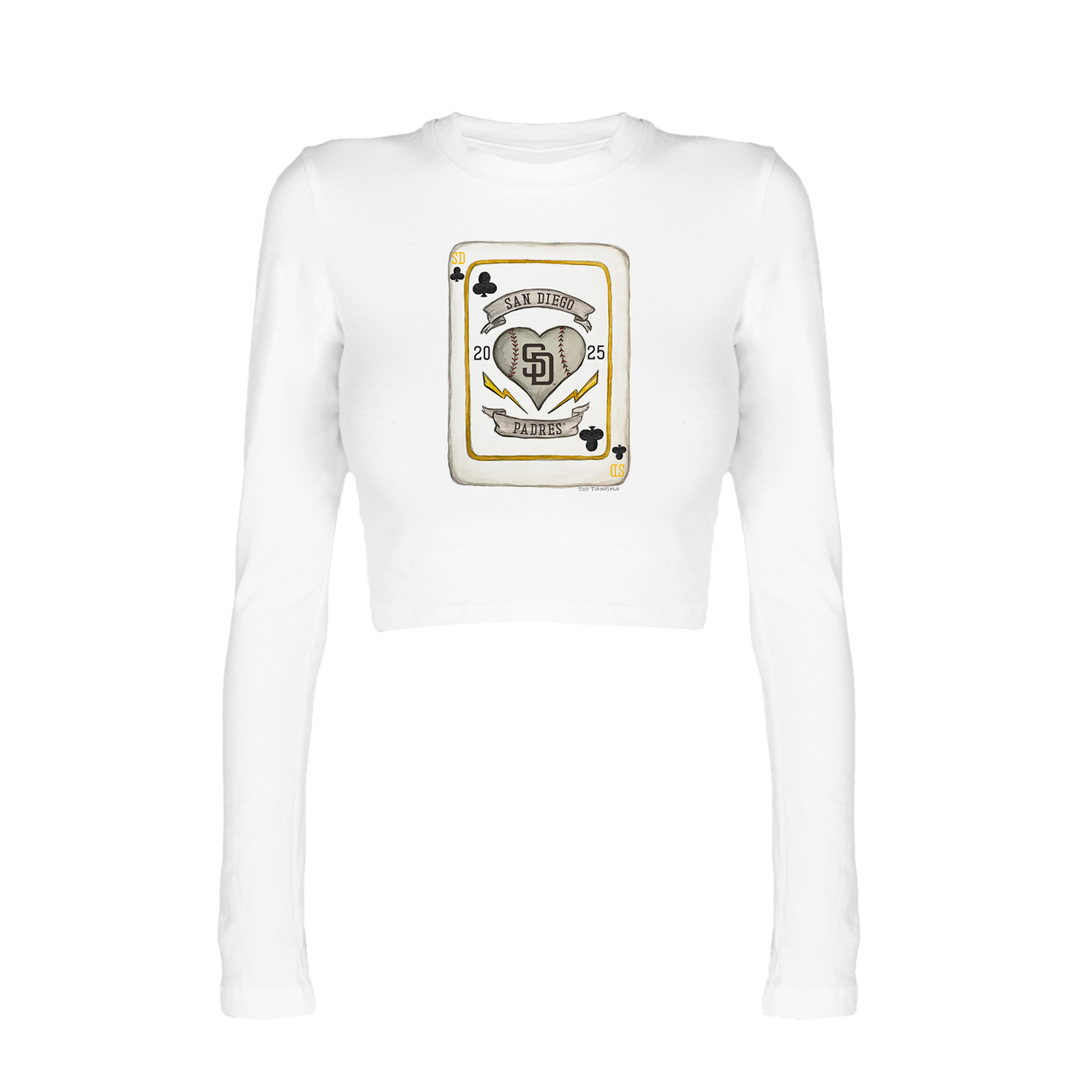 San Diego Padres Card Candice Crop Long Sleeve