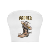 San Diego Padres Cowboy Boot Crop Tube Top