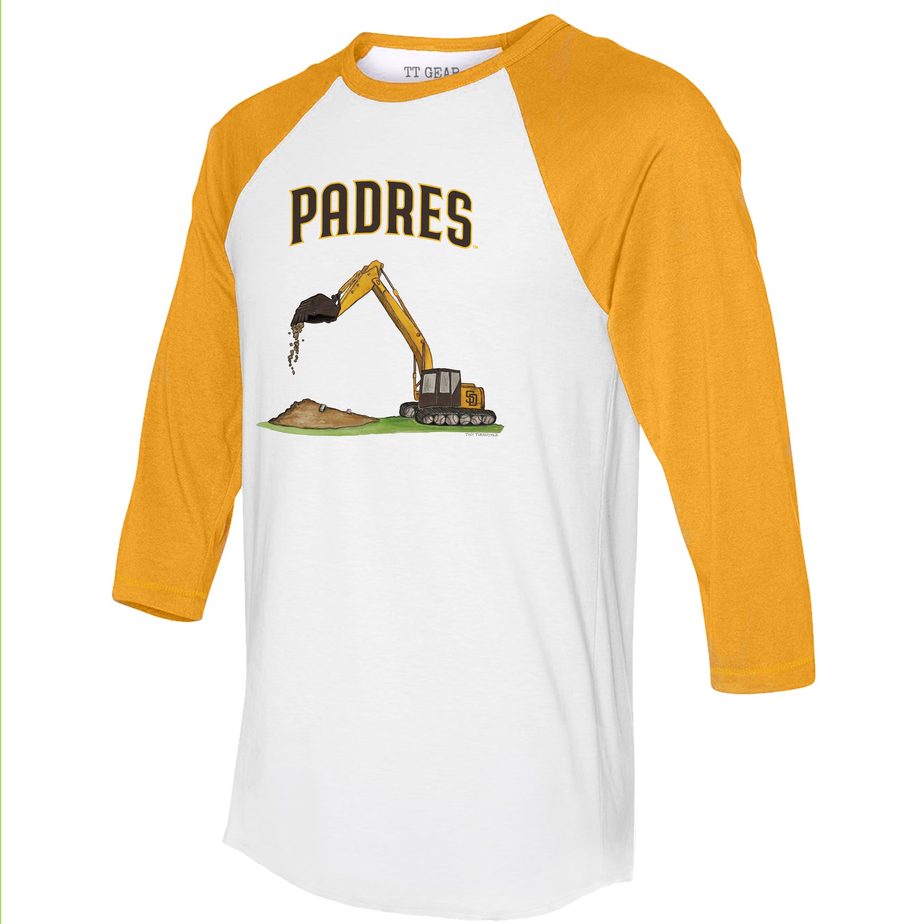 San Diego Padres Excavator 3/4 Gold Sleeve Raglan
