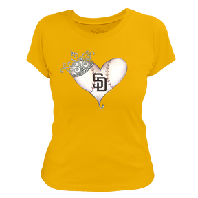 San Diego Padres Tiara Heart Tee Shirt