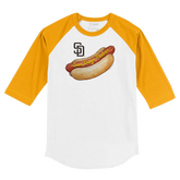San Diego Padres Hot Dog 3/4 Gold Sleeve Raglan