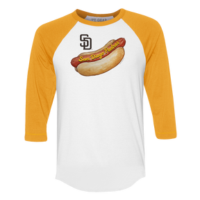 San Diego Padres Hot Dog 3/4 Gold Sleeve Raglan