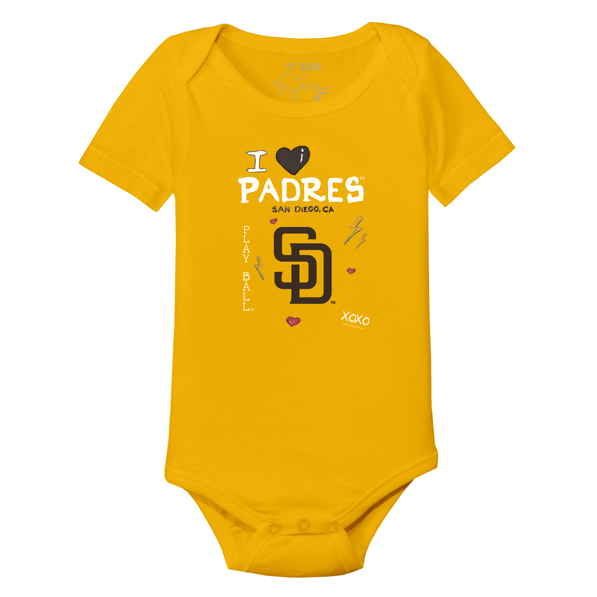 I Heart Padres Short Sleeve Snapper