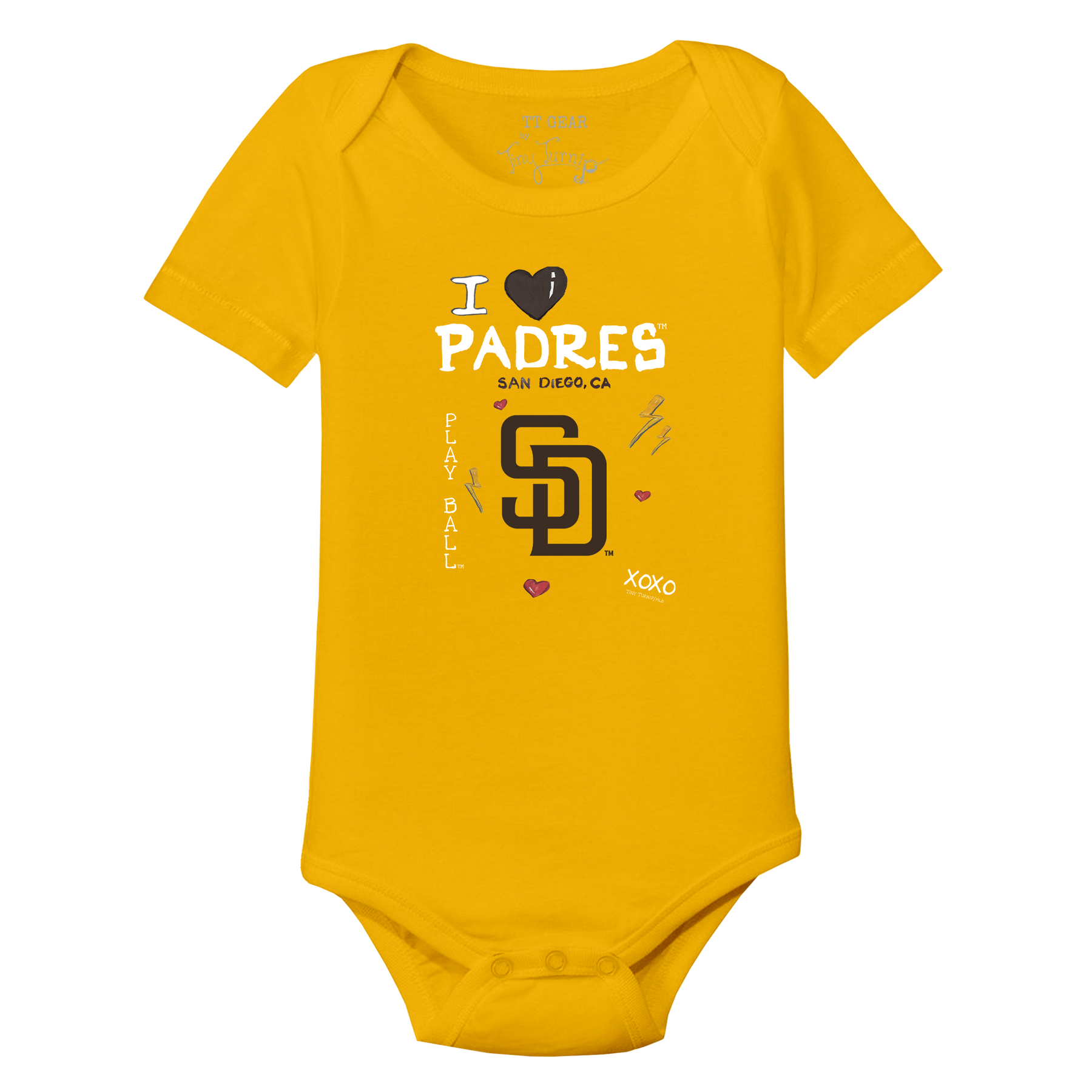 I Heart Padres Short Sleeve Snapper