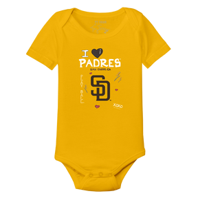 I Heart Padres Short Sleeve Snapper