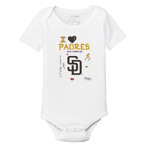 I Heart Padres Short Sleeve Snapper
