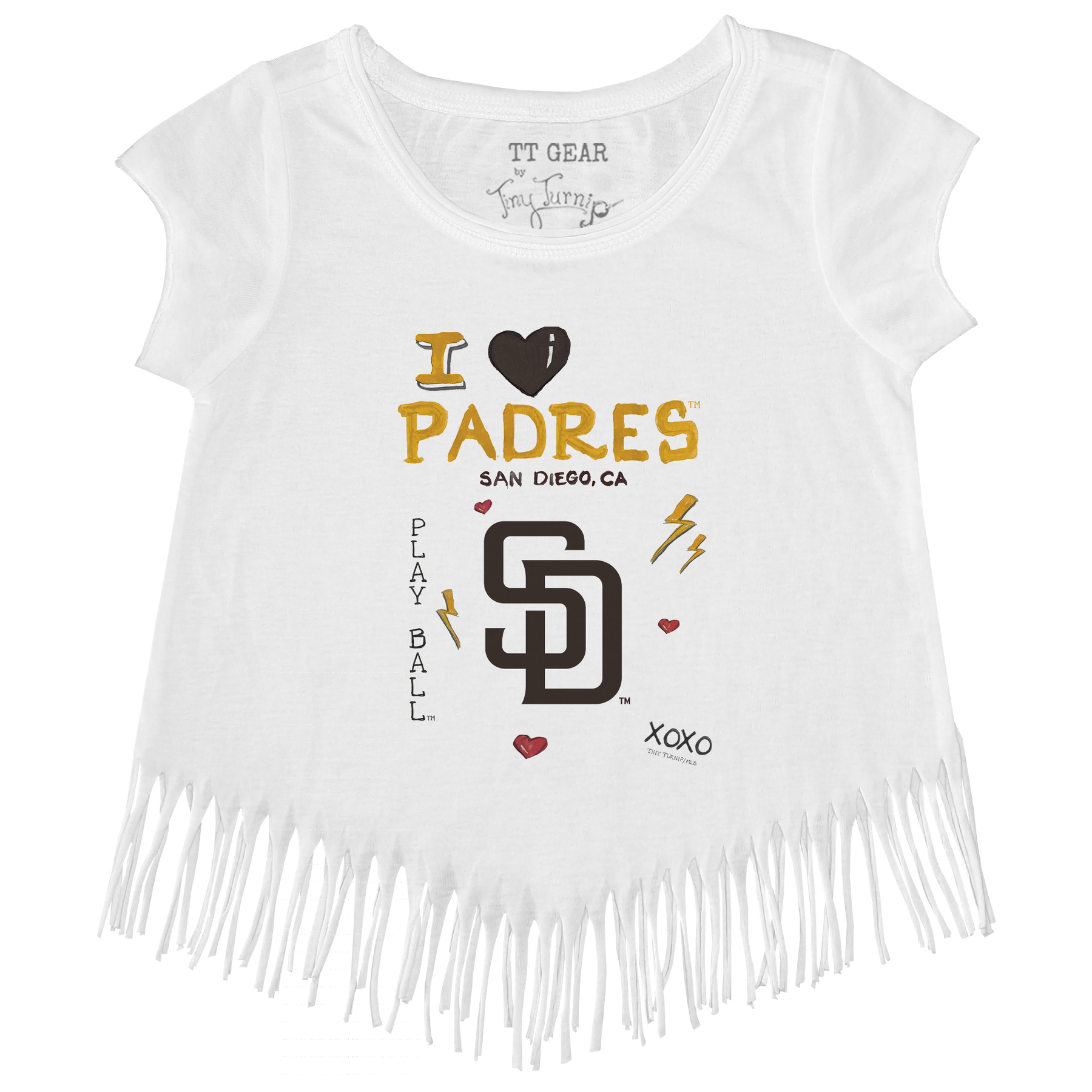 I Heart Padres Fringe Tee