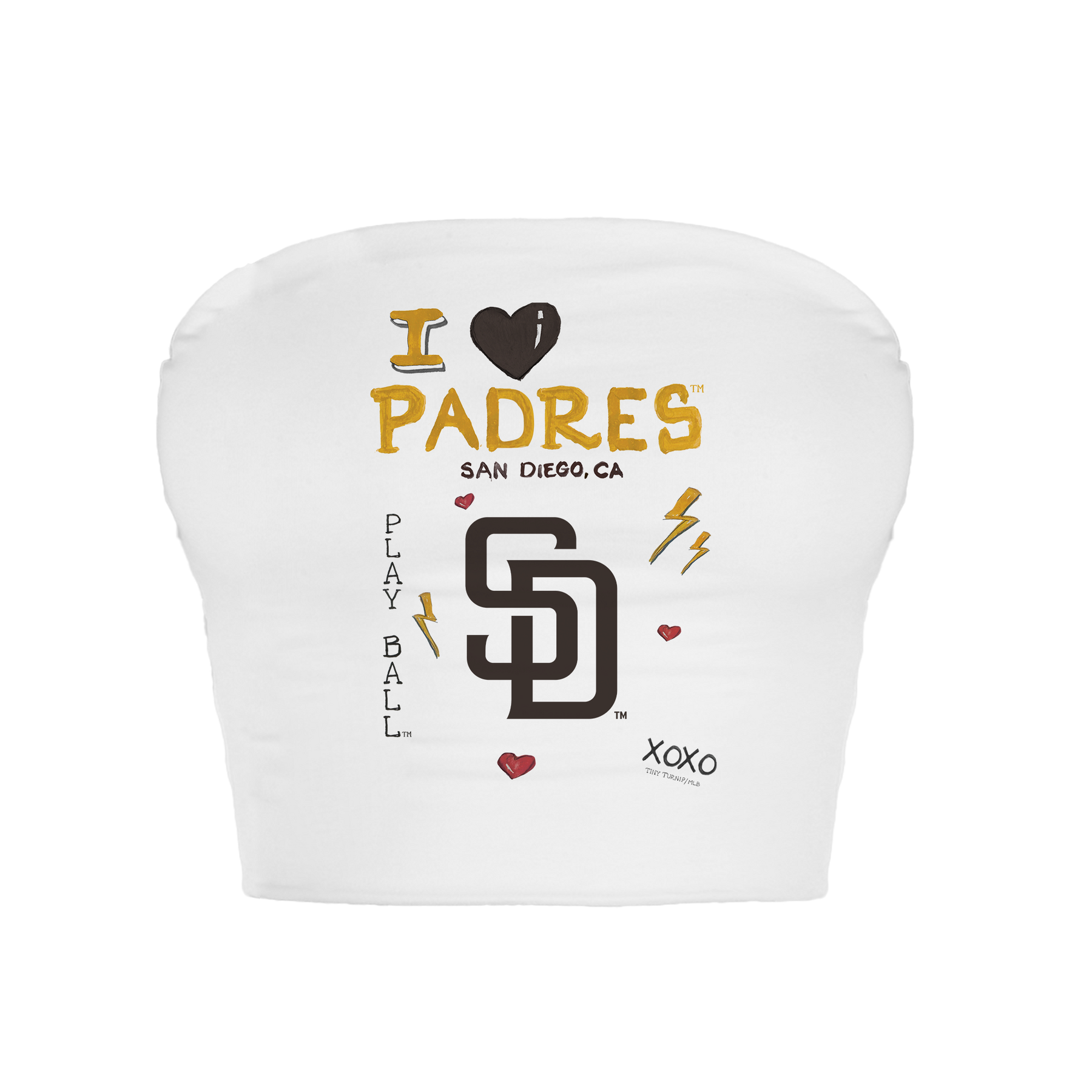 San Diego Padres I Heart Padres Crop Tube Top