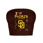 San Diego Padres I Heart Padres Crop Tube Top
