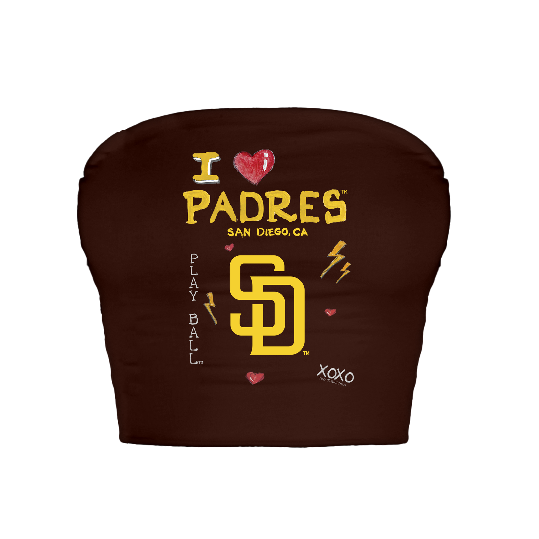 San Diego Padres I Heart Padres Crop Tube Top