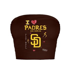 San Diego Padres I Heart Padres Crop Tube Top