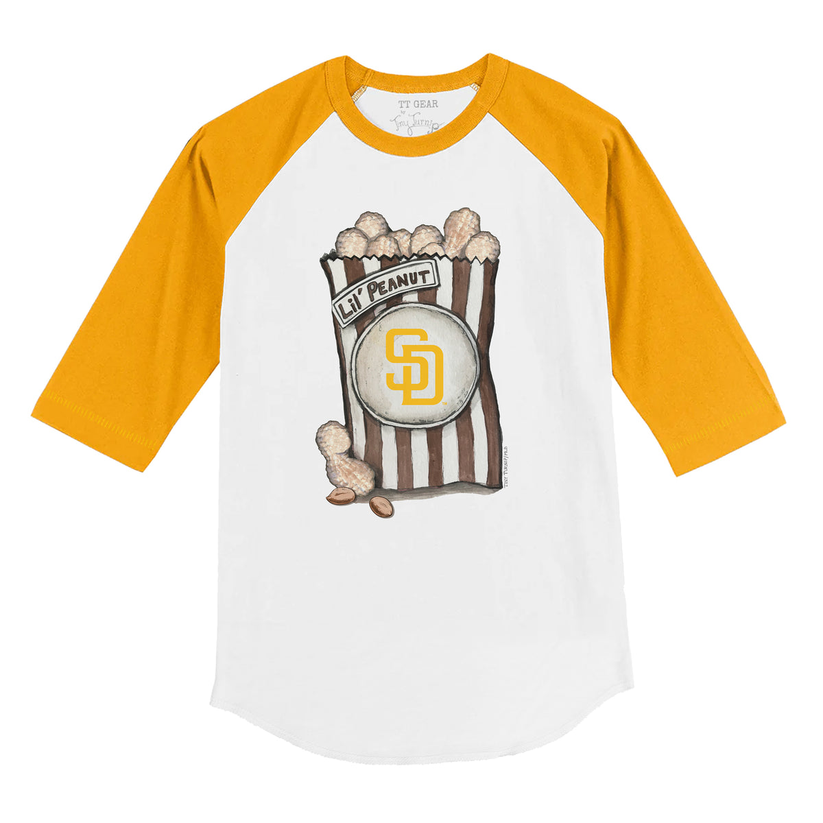 San Diego Padres Lil' Peanut 3/4 Gold Sleeve Raglan