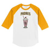 San Diego Padres Milkshake 3/4 Gold Sleeve Raglan