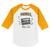 San Diego Padres Mixtape 3/4 Gold Sleeve Raglan