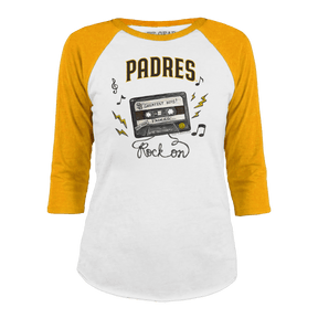 San Diego Padres Mixtape 3/4 Gold Sleeve Raglan